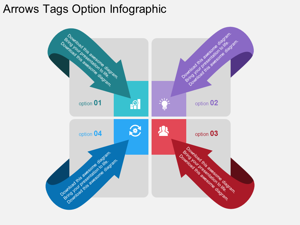 Arrows Tags Option Infographic PowerPoint Template