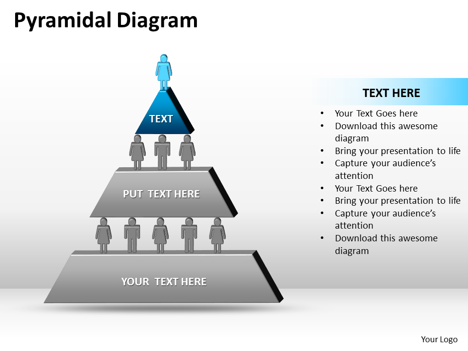 PowerPoint Theme Business Pyramidal Diagram PPT Slides