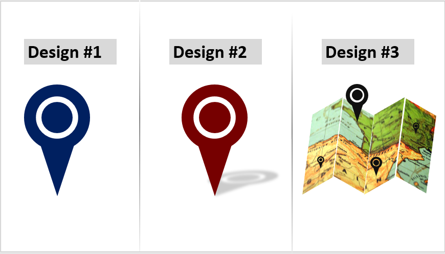 3 variants of Location Pin icon 3 variants of the Location Pin icon