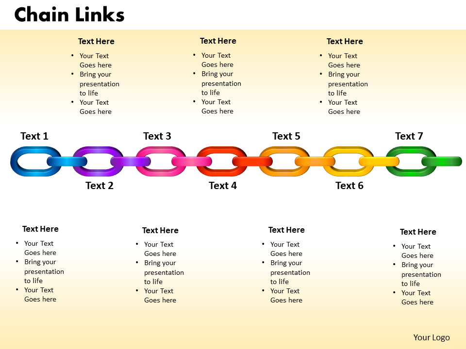 PowerPoint Backgrounds Chain Links Teamwork PPT Design Slides